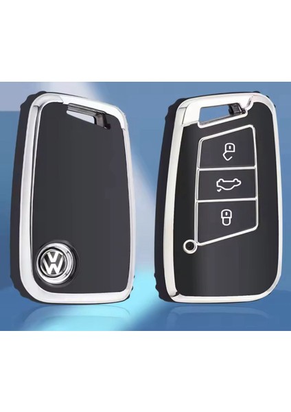 Passat B8 - Ateca ve Süper B Lüx Kaliteli Anahtar Kılıfı (Kabı) Anahtarsız Çaliştırma Modeli