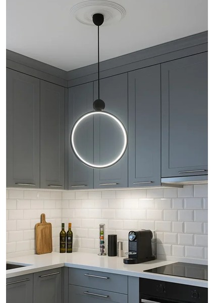 Modern Siyah LED Halka Avize – Yatak Odası ve Salon Için Tekli Sarkıt Aydınlatma fiyatları
