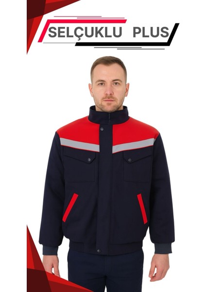 Lacivert Reflektörlü Iş Montu 7-7 Gabardin Im Model Polar Astarlı Iş Montu