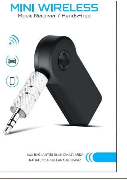Araç Içi Kablosuz Müzik Aktarma ve Telefon Görüşme Aparatı Aux Mini Wireless