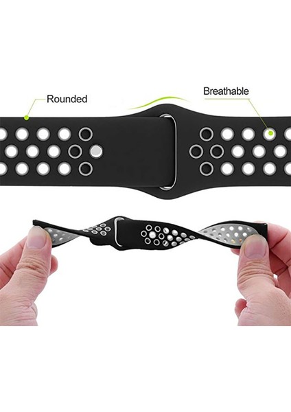 Huawei Honor Magic 2 46 mm Krd-02 Uyumlu Kordon Ecrz - Siyah-Mor modelleri