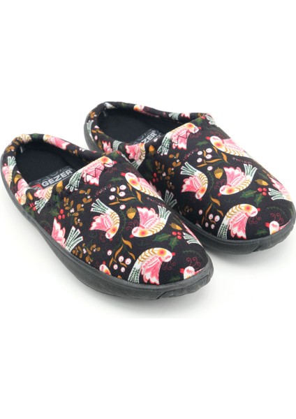 Kadın Kışlık Pu Rahat Taban Desenli Ev Bahçe Gondol Terlik modelleri