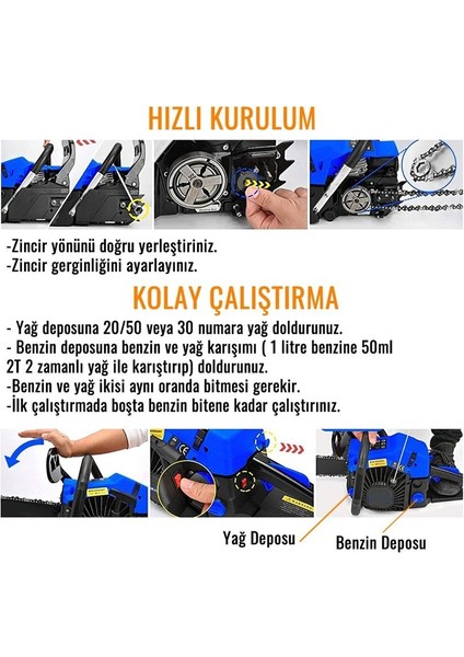 MLN-MS-362 Ağaç Motoru Benzinli Testere Ağaç Odun Dal Kesme Makinası Zincirli Hızar +1 Zincir Hediye modelleri