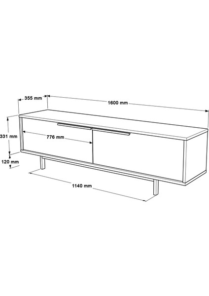 Tv Ünitesi Sehpası Metal Ayaklı 160CM Sepet fırsatları