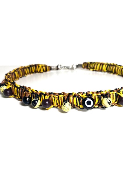 Savanna Kuçi – Kuçiko Serisi Sarı Siyah Nazar Boncuklu Köpek Kolyesi fiyatları