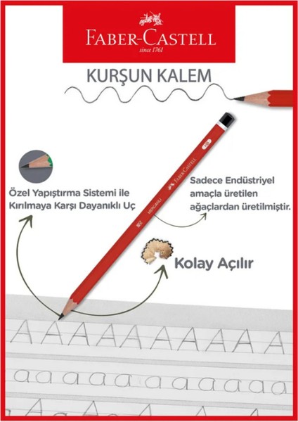 -Castel Kurşun Kalem Mercanlı Köşeli 105 2160000 Kırmızı 12'li fiyatları