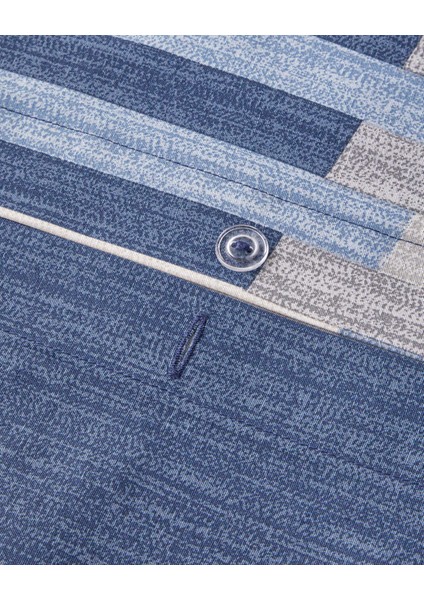 Blockform Kolay Ütülenir Tek Kişilik Nevresim Takımı 160X220 cm Koyu Mavi-Bej