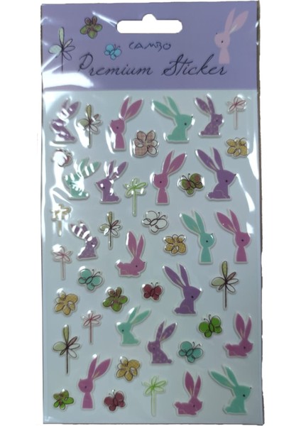 Kelebek ve Tavşan Tasarımlı Sticker