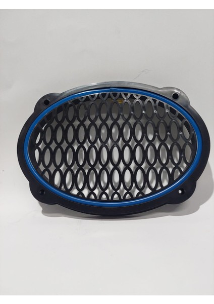 Mavi-Oval Neon LED Hoparlör Kapağı Çiftli