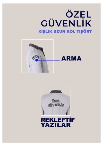 Yeni Kamu Personel Özel Güvenlik T-Shirt Lacos Uzun Kollu Tişort Yönetmeliğe Uygun fiyatları