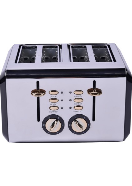 Gem Titan Parlak Gümüş Siyah Dört Dilim Ekmek Kızartma Makinesi indirimleri