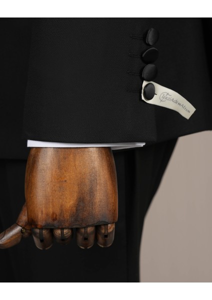 Italyan Stil Şal Yaka Ceket Yelek Pantolon Damatlık Set Siyah T14270 indirimleri