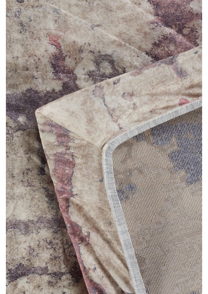 Kadife Dokulu, Lastikli, Sünger Apreli, Kaymaz Taban, Yıkanabilir Modern Desenlerde Halı Örtüsü - 6 M2 fırsatları