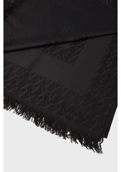 Jakarlı Logo Baskılı 85 x 180 cm Çift Taraflı Şal Bayan Şal XW001408 AF16977 FC026 fiyatları