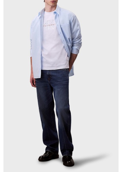 Pamuklu Oversize Fit Bisiklet Yaka Logolu T Shirt LV04RB295GYAA Erkek T Shirt LV04RB295G Yaa fiyatları