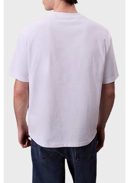 Pamuklu Oversize Fit Bisiklet Yaka Logolu T Shirt LV04RB295GYAA Erkek T Shirt LV04RB295G Yaa modelleri