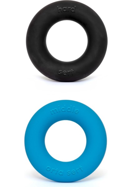 2 Sertlikte Silikon El Bilek Parmak Güçlendirme, Ameliyat Sonrasi El Stres Egzersiz Topu 2’li Halka