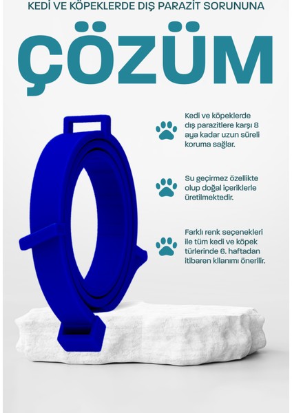 Kedi Pire Kenetasması Kedi Köpek Bit Pire Kene Parazit Kovucu Tasma Ayarlanabilir 39 cm Su Geçirmez 8 Ay Etki modelleri