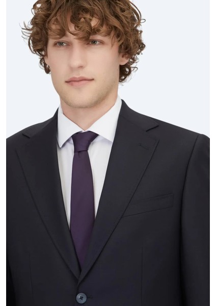 Erkek Modern Fit Yün Karışımlı Takım Elbise TKM-2068 Lacivert modelleri