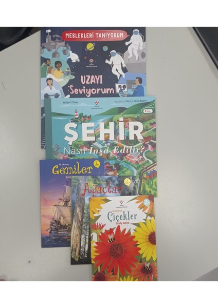 Tübitak 5 Kitap Set - Meslekleri Tanıyorum Uzayı Seviyorum, Şehir Nasıl Inşaa Edilir- Ağaçlar -Çiçekler- Gemiler fiyatları