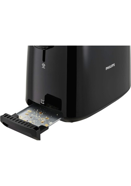 HD2581/90 Ekmek Kızartma Makinesi, Otomatik Kapanma, Buz Çözme Işlevi, Siyah modelleri