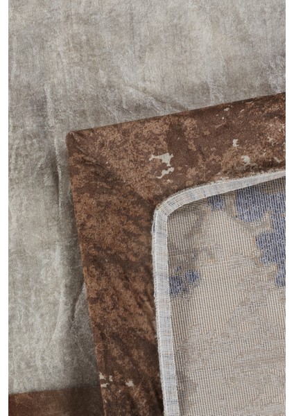 Kadife Dokulu, Lastikli, Sünger Apreli, Kaymaz Taban, Yıkanabilir Modern Desenlerde Halı Örtüsü - 6 M2 fırsatları