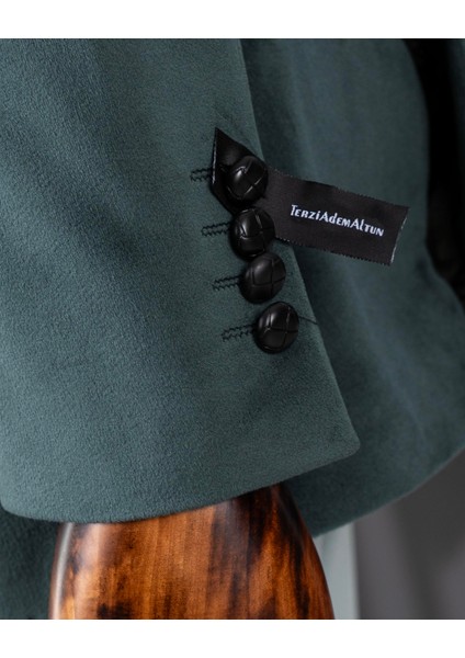 Terziademaltun Italyan Stil Kadife Erkek Tek Ceket Yeşil T11042 indirimleri