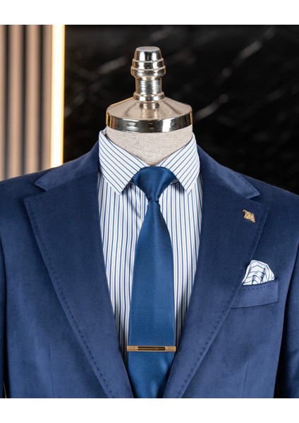 İtalyan stil mono yaka kadife erkek tek ceket saks T11045 fiyatları