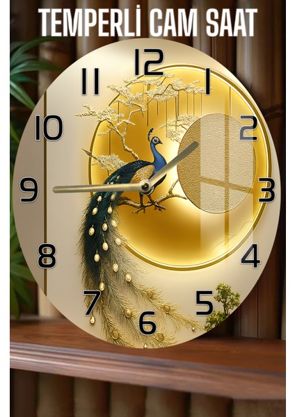Şıklığıyla Göz Kamaştıran 3D Görünümlü Temperli Cam Saat – 33 cm CSDW382
