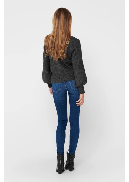 Kadın Onlelsa Taş Detaylı Uzun Kollu Örme Kazak 15210667 Gri fiyatları