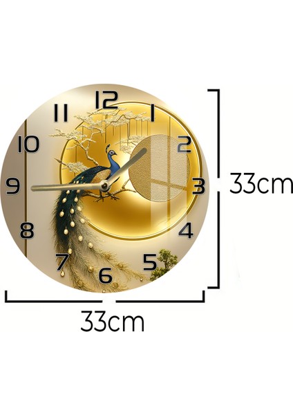 Şıklığıyla Göz Kamaştıran 3D Görünümlü Temperli Cam Saat – 33 cm CSDW382