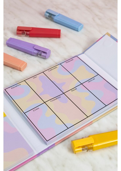 Manyetik Kapaklı Notluk Seti - Renkli Desen fiyatları