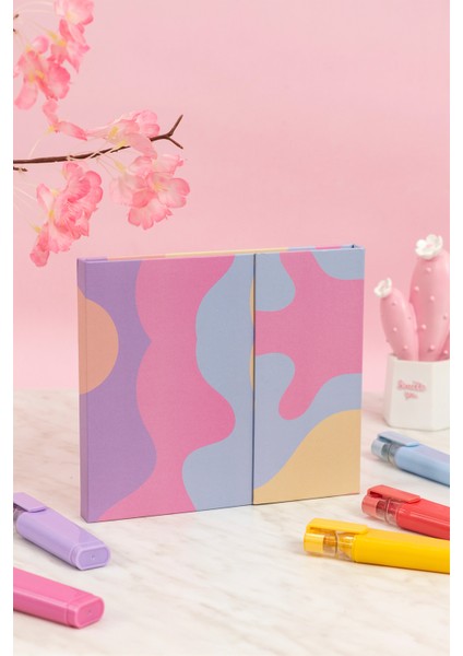 Manyetik Kapaklı Notluk Seti - Renkli Desen modelleri