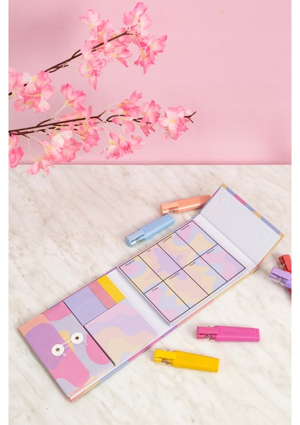 Manyetik Kapaklı Notluk Seti - Renkli Desen fırsatları