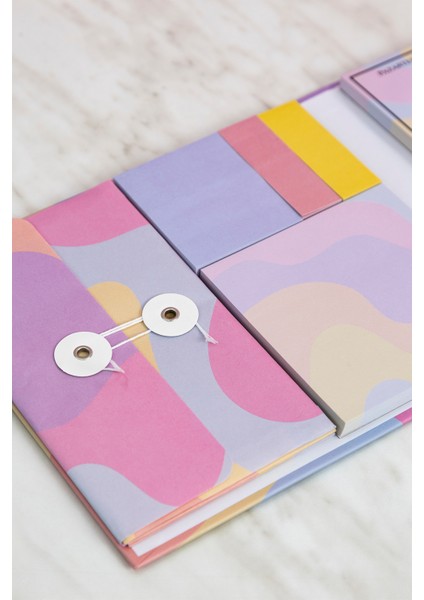 Manyetik Kapaklı Notluk Seti - Renkli Desen indirimleri