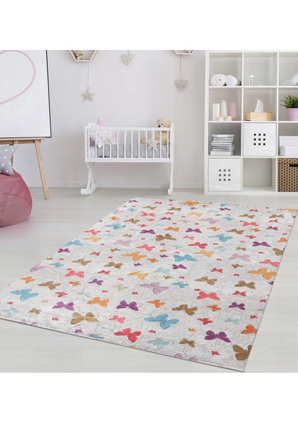Kadife Dokulu, Lastikli, Sünger Apreli, Kaymaz Taban, Yıkanabilir Modern Desenlerde Halı Örtüsü - 6 M2