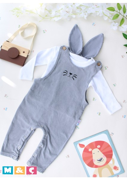 Erkek Bebek Uni Kulaklı Tav;an Salopet 9-12-18-24 Ay