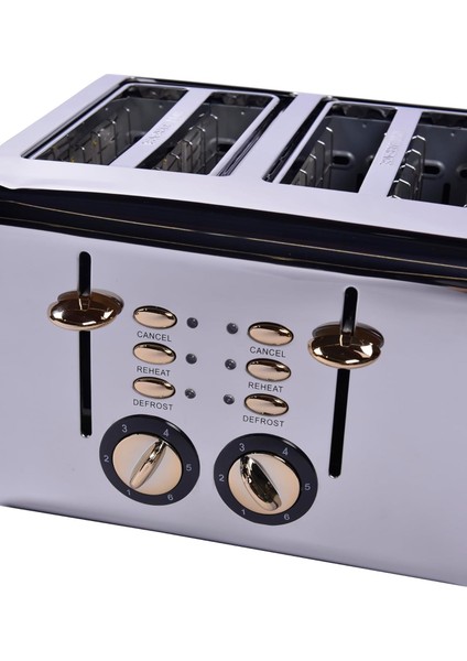 Worldwide Gem Titan Parlak Gümüş Beyaz Dört Dilim Ekmek Kızartma Makinesi fiyatları