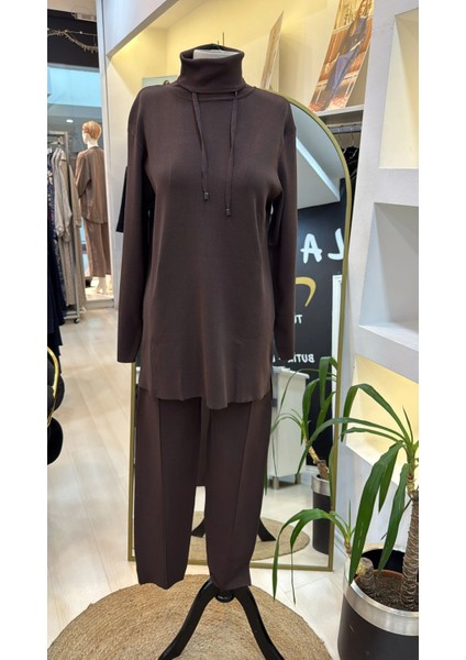 pantolonlu triko takim 1353 kahve