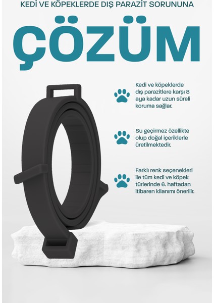 Kedi Pire Kenetasması Kedi Köpek Bit Pire Kene Parazit Kovucu Tasma Ayarlanabilir 39 cm Su Geçirmez 8 Ay Etki modelleri