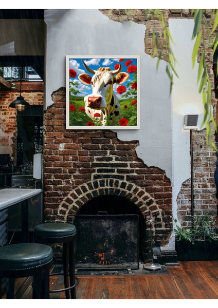 Camdaki Inek, Mutfak LED Tablo – 60X60 cm | Sıva Üstü Montajlı, Tak-Çalıştır Sistem, Arapuarlı fırsatları