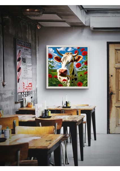 Camdaki Inek, Mutfak LED Tablo – 60X60 cm | Sıva Üstü Montajlı, Tak-Çalıştır Sistem, Arapuarlı indirimleri