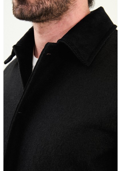 Kırçıllı Slim Fit Kadife Yaka Torba Cepli Erkek Trenchcoat fiyatları