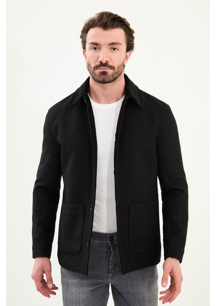 Kırçıllı Slim Fit Kadife Yaka Torba Cepli Erkek Trenchcoat fırsatları