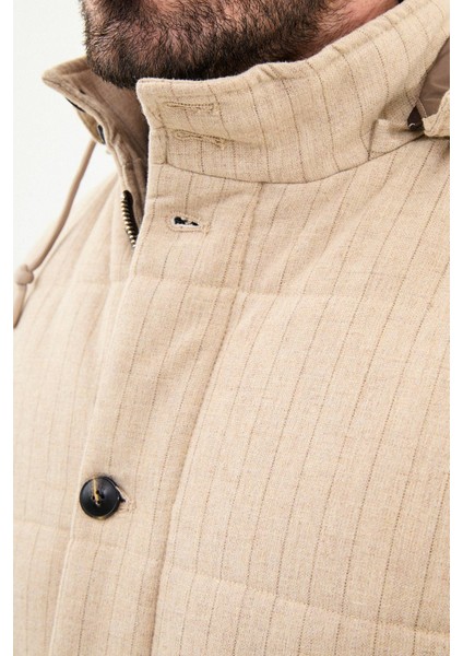 Çizgili Slim Fit Kapşonlu Şişme Erkek Yelek fiyatları