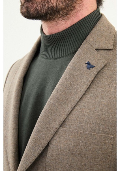 Düz Slim Fit Torba Cep Mono Yaka Yün Erkek Ceket fiyatları