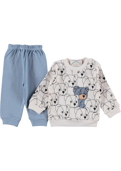 Ikili Ayı Baskılı Erkek Bebek Takım