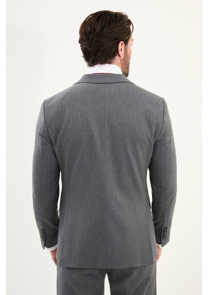 Düz Slim Fit Mono Yaka Klasik Yün Erkek Takım Elbise indirimleri