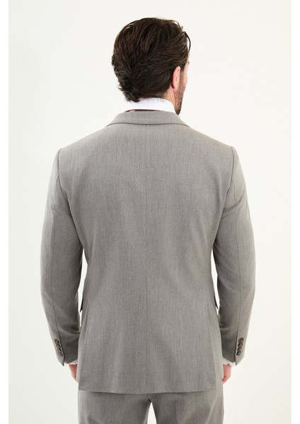 Düz Slim Fit Mono Yaka Klasik Yün Erkek Takım Elbise indirimleri