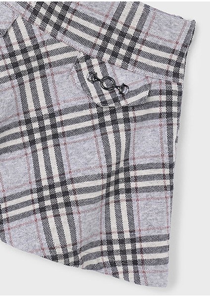 Gri Kız Çocuk Jakarlı Kareli Etek 4905 modelleri